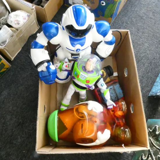 LRG TOYS; WOW WEE ROBOSAPIEN HUMANOID, BUZZ LIGHTYEAR, MR POTATOHEAD & TRUCK CAB