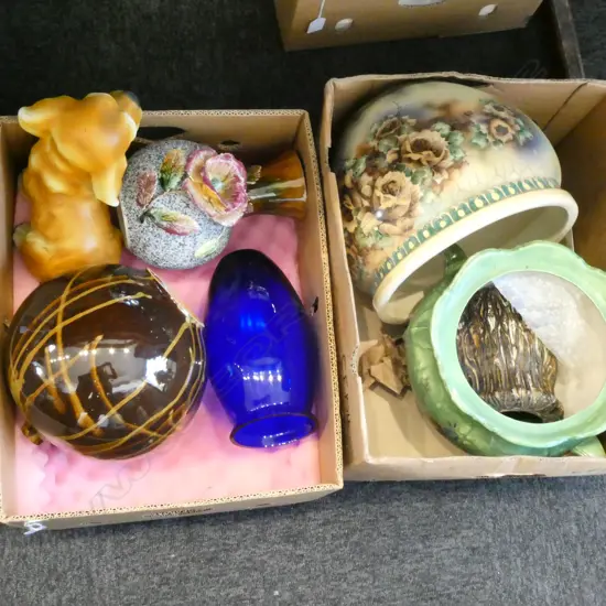 2 BOXES GLASS & CHINA etc (FAULTS)