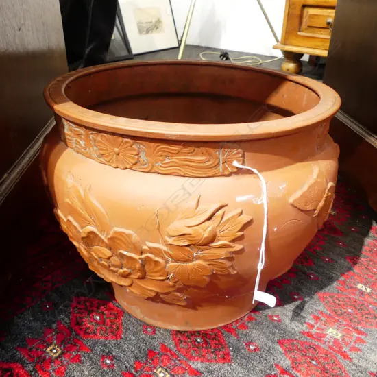 ORIENTAL TERRACOTTA JARDINIERE H.260mm, 340mm dia