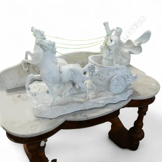 LG RESIN ROMAN CHARIOT SCULPTURE