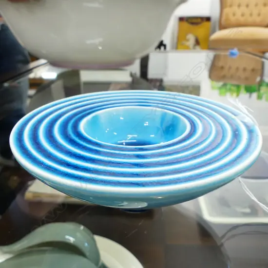 PETER COLLIS? BLUE GLAZED BOWL - NOT MARKED 145mm dia