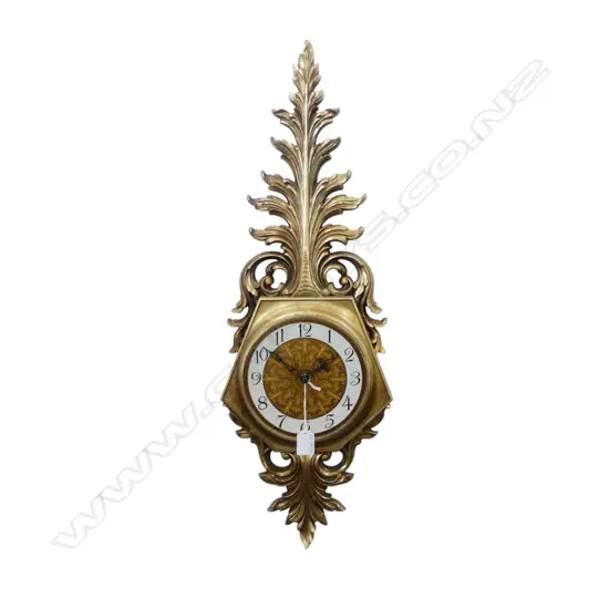GOLD RESIN WALL CLOCK; SYROCO USA H.735mm