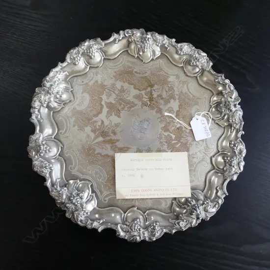 REGENCY SHEFFIELD PLATE SALVER 315mm dia