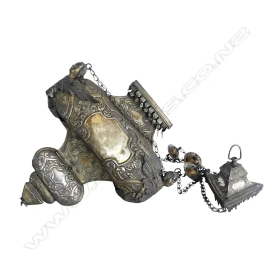 19thC SPANISH CHURCH SANCTUARY LAMP H.980mm