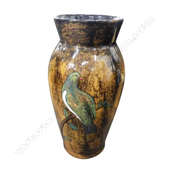 LARGE MORRIS & JAMES FLOOR POT WITH GLAZED KERERU DESIGN H.590mm