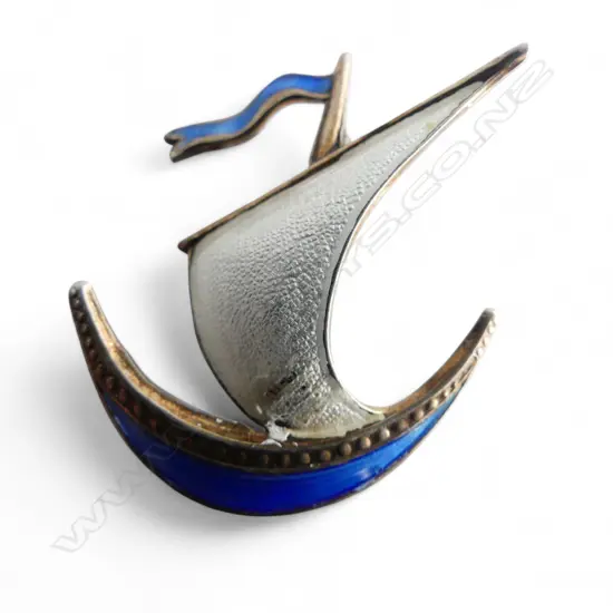 NORWAY SILVER BOAT BROOCH