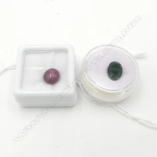 TWO GEMSTONES; STAR RUBY OVAL CABOCHON, 4.33ct & BLK ETHIOPIAN OPAL, FACET CUT, 1.5ct