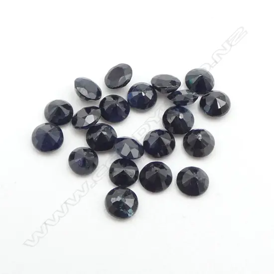 ROUND FACET CUT BLACK SAPPHIRES, 5ct