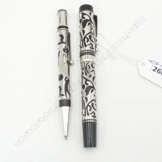 2 SILVER? PENS; BALLPOINT & 'IRIDIUM POINT GERMANY' FOUNTAIN
