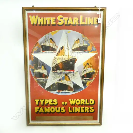 1993 WHITE STAR LINE SHIPPING POSTER H850 L540MM (From the Estate of Tommy Doyle)
