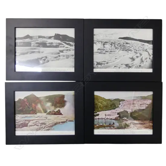 4 FRAMED PINK & WHITE TERRACE 1930 PRINTS OF CHARLES SPENCERS WANDERLUST MAGAZINE PHOTOGRAPH 145x195mm