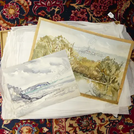 6 BIRTCHNELL DELPH UNFRAMED WATERCOLOURS largest 400x570mm