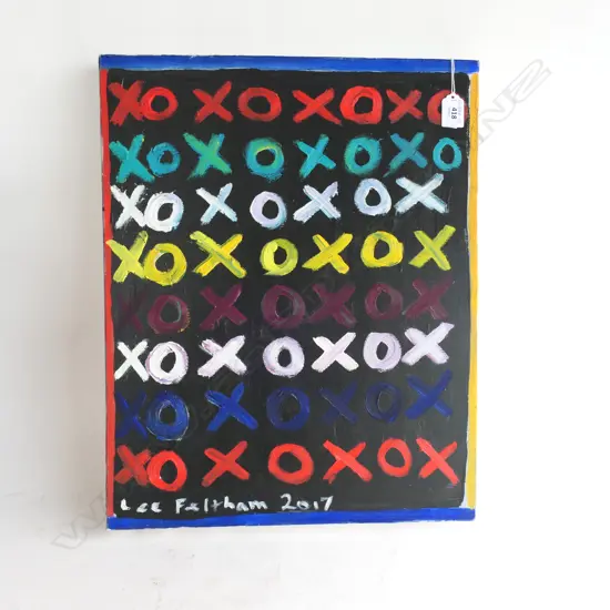 LEE FELTHAM,"XOXO", ACRYLIC ON CANVAS, SIGNED 2017,500 x 400mm , provenance below
