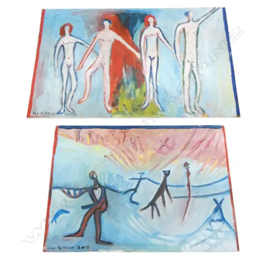 LEE FELTHAM, "THE DEVIL IN DISGUISE" ACRYLIC ON CANVAS X 2, SIGNED 2015, LGST 600 X 900 MM, provenance below