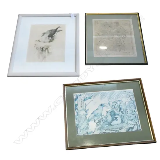 THREE PRINTS; RAYMOND CHING 340x260mm, REI HAMON (FADED) & OTHER 