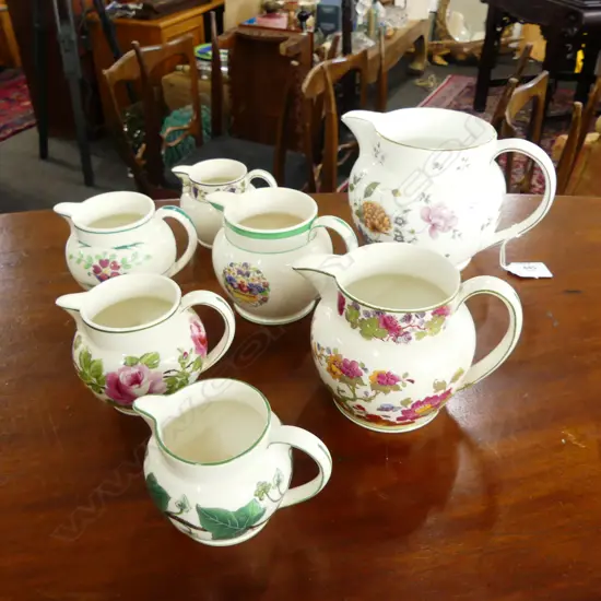 7 ASST. PAT. WEDGWOOD JUGS 'NAPOLEON IVY' etc