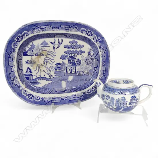 WILLOW PAT ASHET L460MM & WILLOW PAT TEAPOT H120MM