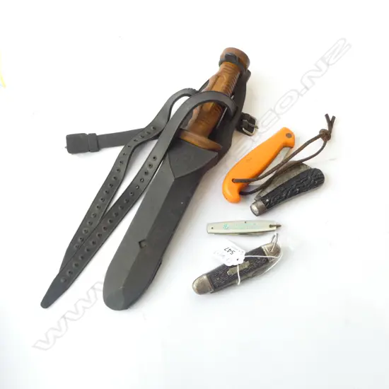 4 POCKET KNIVES + DIVING KNIFE L.310mm