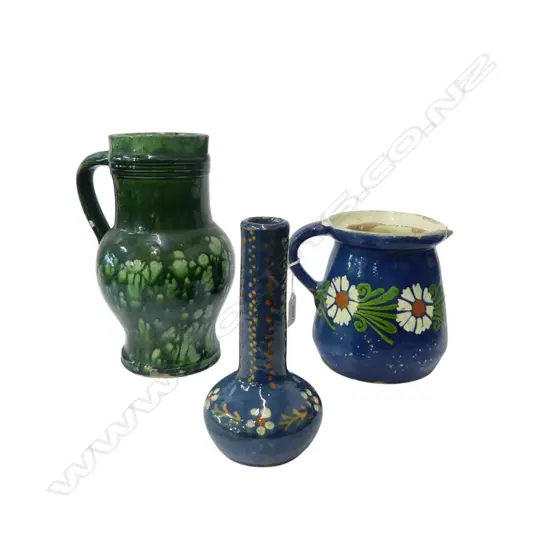 3 PCES PROVINCIAL POTTERY H.230mm FAULTS