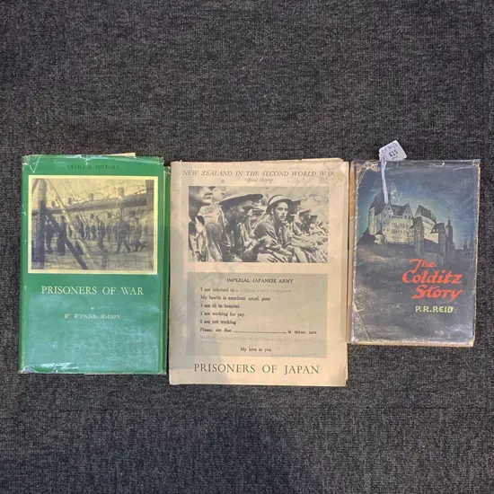 3 WWII PRISONER OF WAR BOOKS; COLDITZ, JAPAN, OFFICIAL HISTORY BY WYNNE MASON 1st Ed.