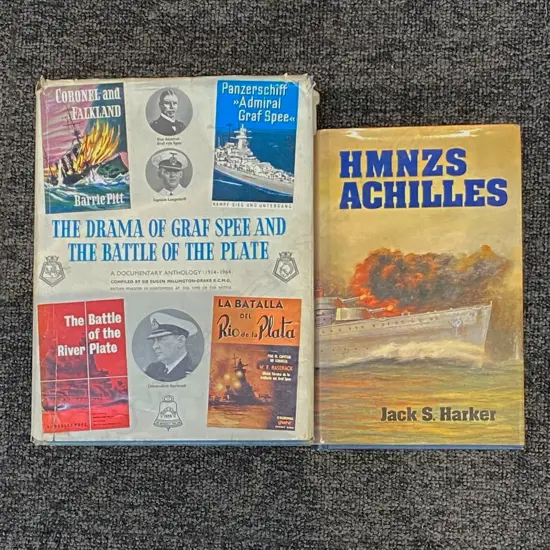 2 WWII BOOKS; HMNZS ACHILLES & THE DRAMA OF GRAF SPEE AND THE BATTLE OF THE PLATE