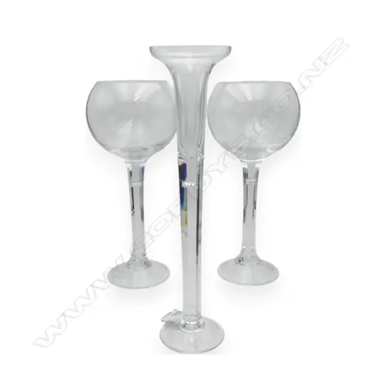 2 CRYSTAL HOCK GLASSES & OTHER