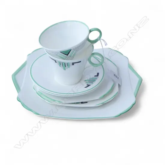 DECO SHELLEY CHINA PART TEASET CAKE PLATE 2CSPS
