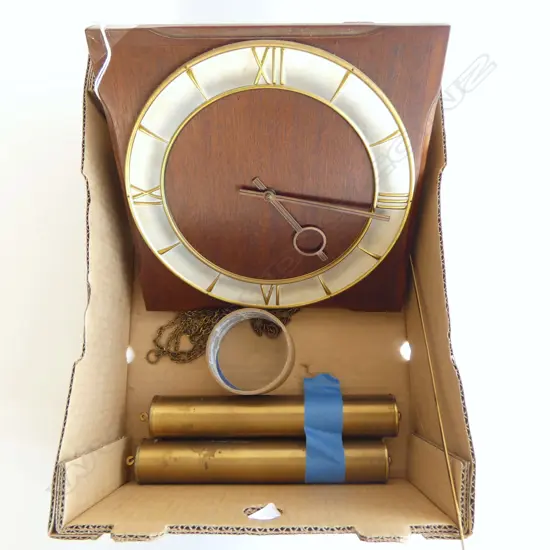 MID CENTURY DANISH TEAK WALL CLOCK, WORKING (face 260x260mm)