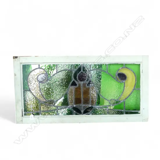 EARLY 20thC LEAD LIGHT WINDOW 450x900mm