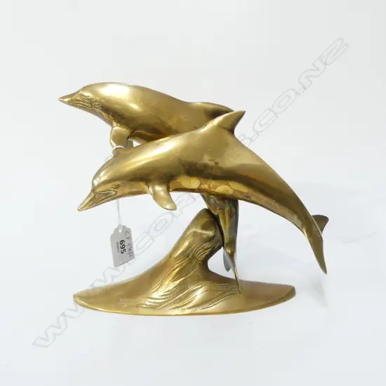 BRASS DOLPHINS H.200mm