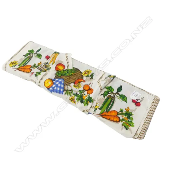 BOLT OF 1950'S / 60's FABRIC vegetable & flower patterned. Width 600mm