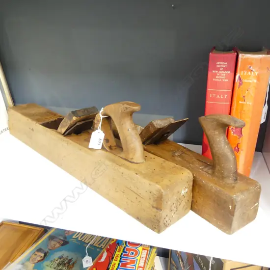 2 ANTIQUE SCOTTISH BEECHWOOD JACK PLANES - ALEX MATHIESON & TERTIUS KEEN, L.550MM L.430MM
