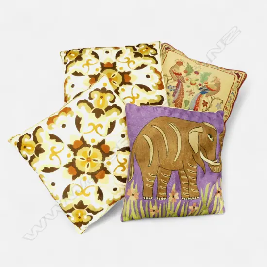 4 NEEDLEWORK CUSHIONS