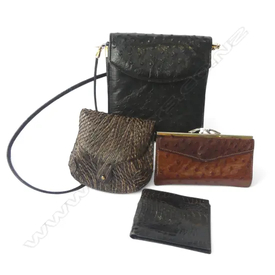 4 VINTAGE PURSES/HANDBAGS SNAKE?  leather