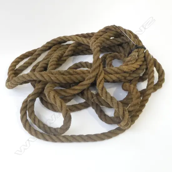 OLD (PROBABLY 19thC) LENGTH OF HEMP ROPE L.13 Mtrs. Dia.2cm