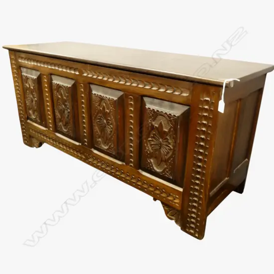 ANTIQUE STYLE MAHOGANY COFFER 1375x445x625mm