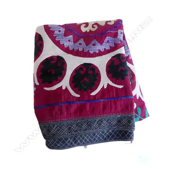 LRG VINTAGE UZBEK SUZANI (wall hanging), hand embroidered, found in an attic in a lrg English Estate , 2280 x 1530mm