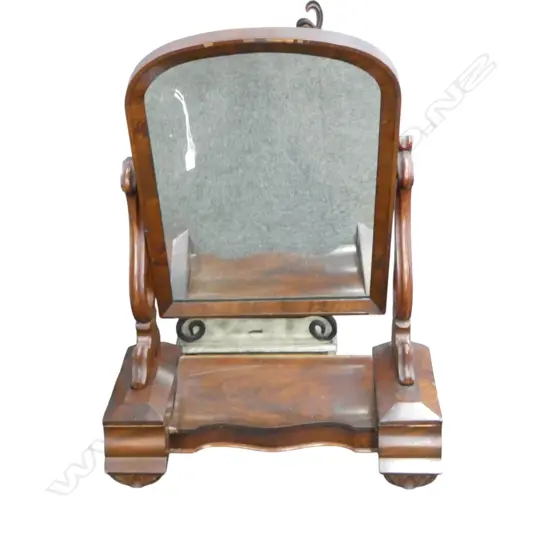 VICTORIAN MAHOGANY TABLE TOP SWING MIRROR H.835mm FAULTS