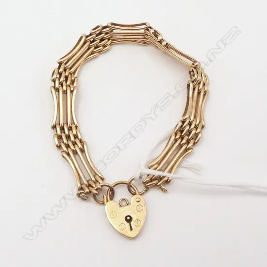 9CT GOLD GATE BRACELET 14.56gms