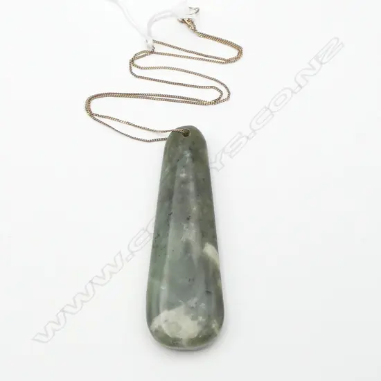 POUNAMU PENDANT, PALE TONES, L.75mm SILVER 925 CHAIN