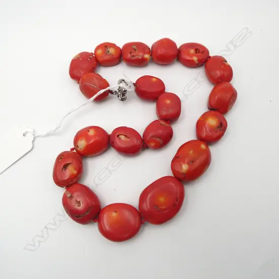 DYED CORAL NECKLACE, L.480mm