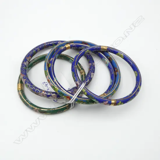 5 CLOISONNE BANGLES