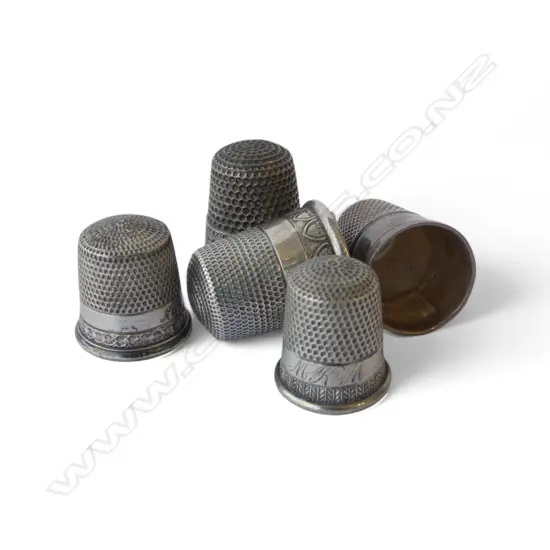 5 SILVER THIMBLES