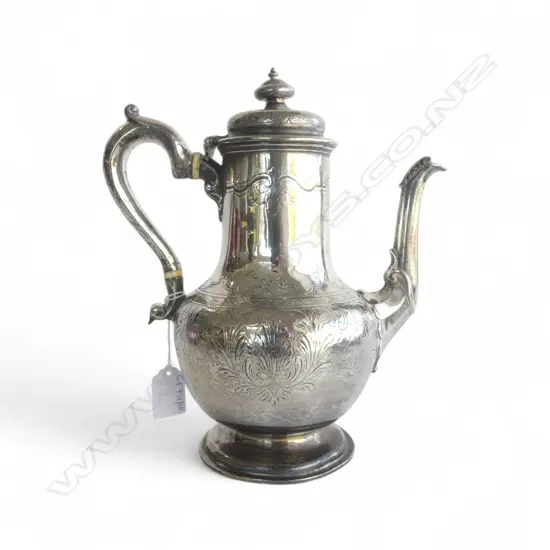 STG SILVER COFFEE POT, LONDON 1854 894gms