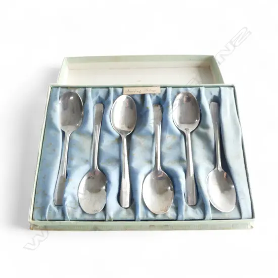 **RTV** BOXED SET OF 6 AVON PLATE WORKS (APW) STG SILVER SPOONS 58gms