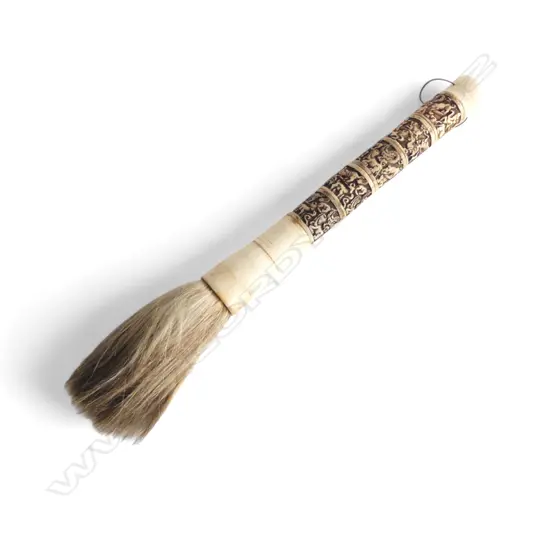 LARGE CARVED BONE CALLIGRAPHY BRUSH