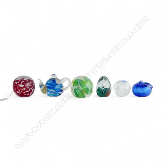 6 GLASS PAPERWEIGHTS
