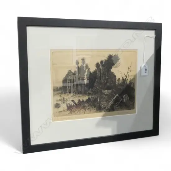 TREVOR LLOYD 'A Lonely Ruin (East Tamaki)' etching signed and titled 173 x 245mm