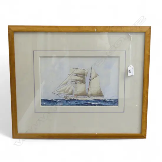 WATERCOLOUR: SAILING BRIG 'ELSIE MARY', SIGNED: J.B. NORTON,  H.220, L.310mm (From the Estate of Tommy Doyle)