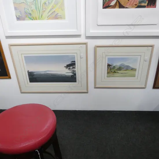 PETER G. LEITCH 'TARANAKI LANDSCAPE' 8/16 270x360mm, SIGNED PRINT 'THE VIEW FROM MT EDEN AUCKLAND NZ' 2/100 375x590mm, 